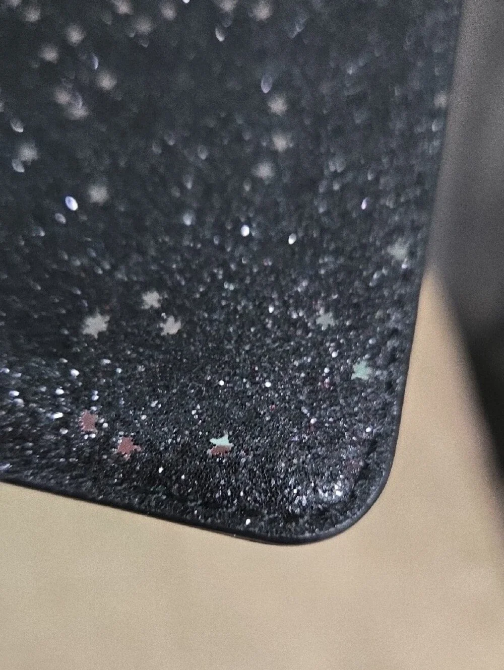 Like-new Coach Black Glitter Star Wristlet Pouch